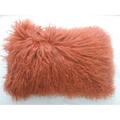 Moes Home Collection Lamb Synthetic Fur Rectangular Pillow- Orange XU-1001-12